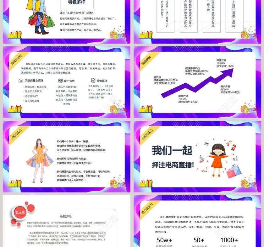 直播助力电商扶贫海南农特产品电商直播节PPT第3张