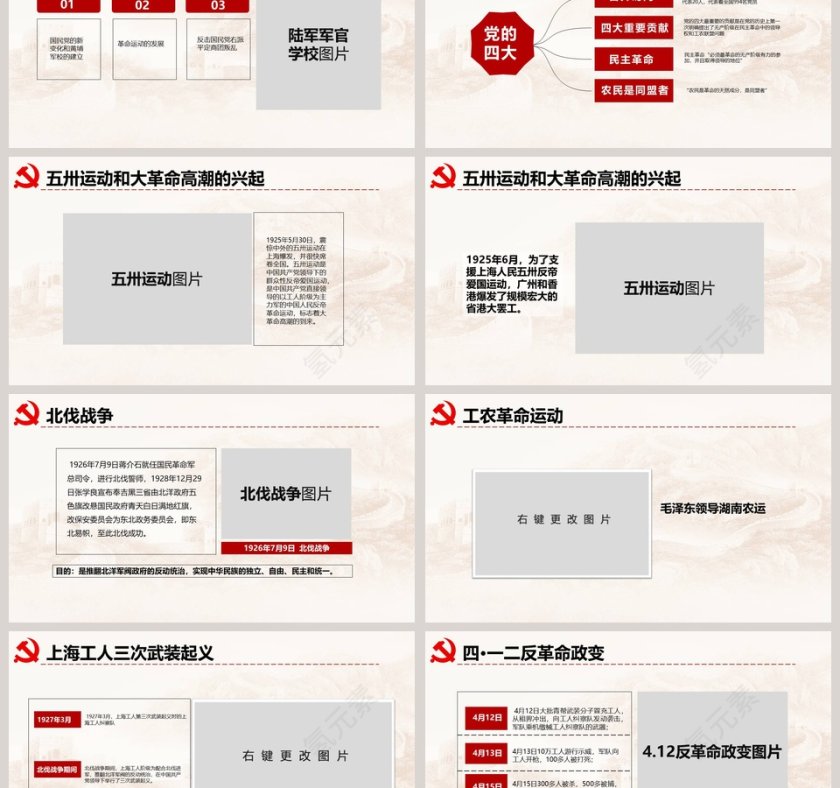 98年光辉历程中国共产党党史PPT模板第6张