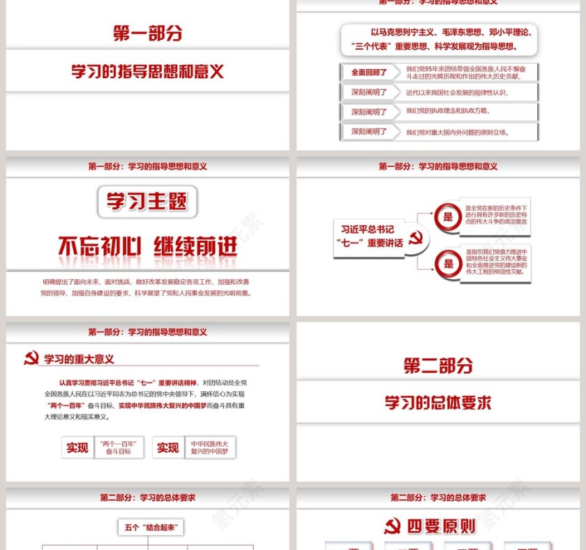 不忘初心继续前进党政PPT第2张