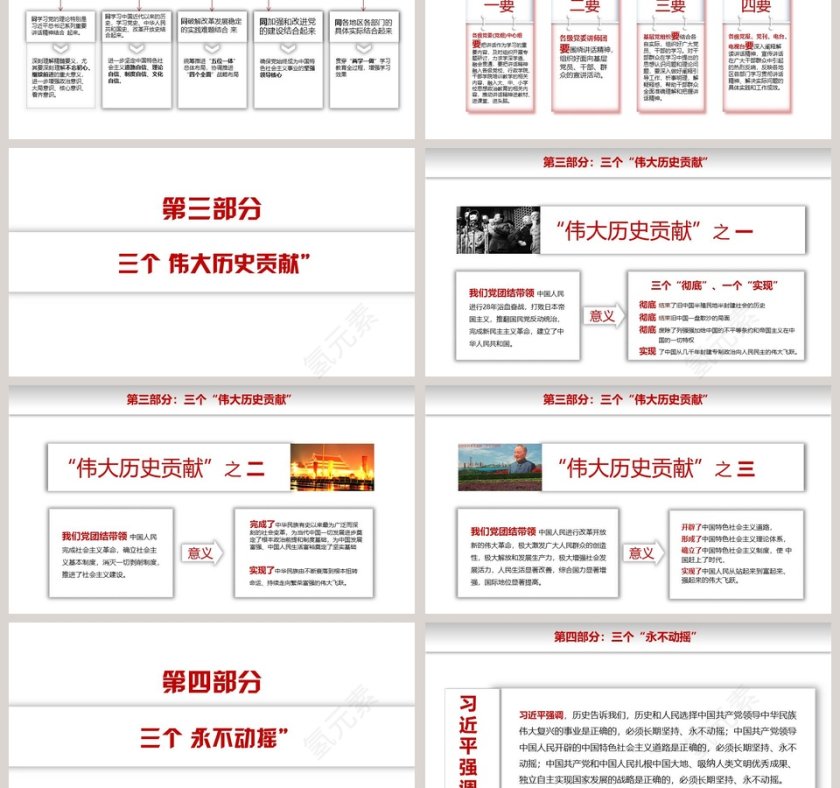 不忘初心继续前进党政PPT第3张