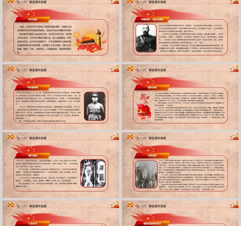 九一八事变88周年国耻纪念日PPT模板第2张