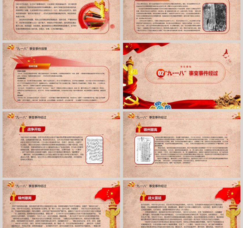 九一八事变88周年国耻纪念日PPT模板第3张