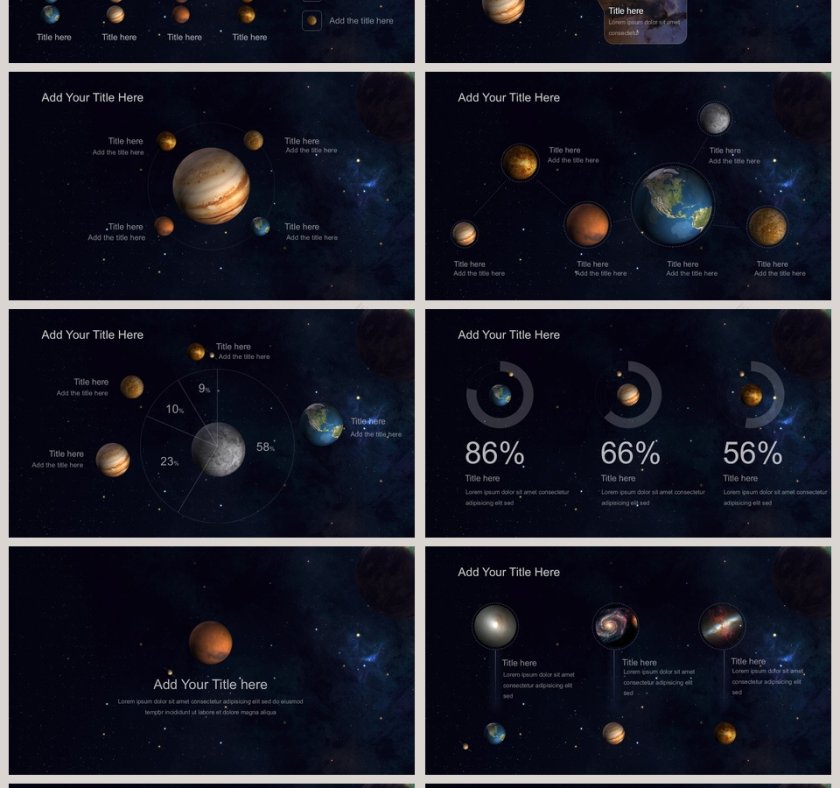 简约大气炫酷宇宙星空科技动态PPT模板第4张
