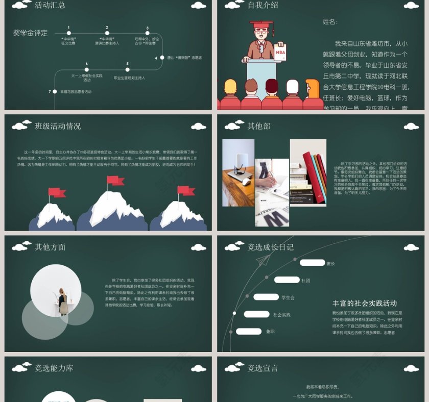 黑色大气学生会竞选PPT第2张