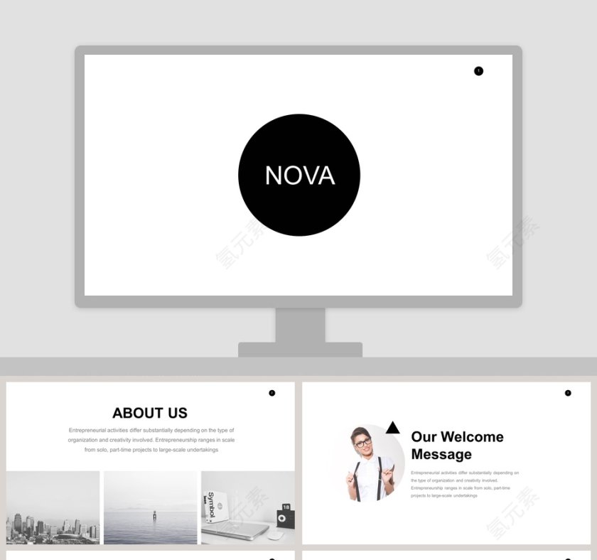 欧美极简PPT商务汇报产品推介通用ppt模板第1张