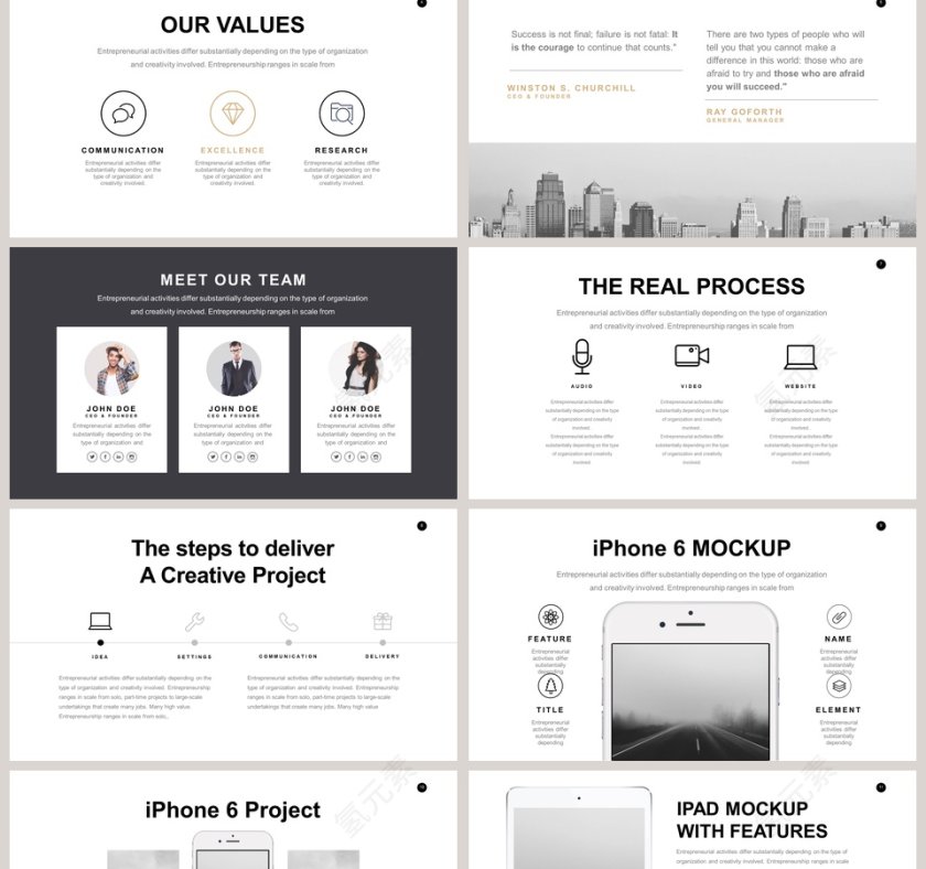 欧美极简PPT商务汇报产品推介通用ppt模板第2张