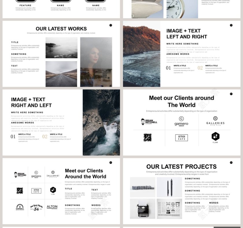 欧美极简PPT商务汇报产品推介通用ppt模板第4张