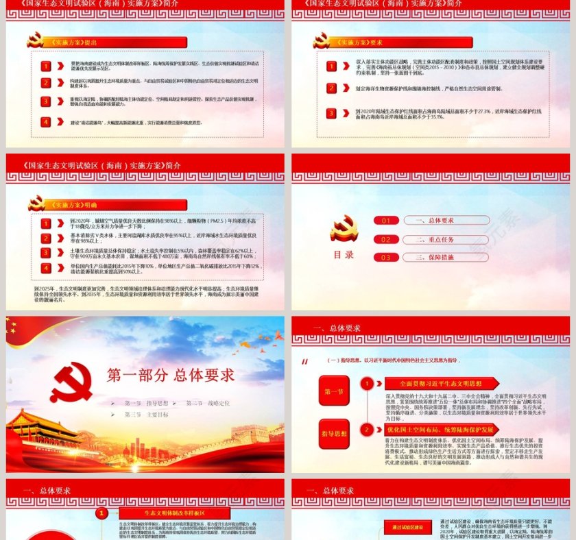 写实风格国家生态文明试验区海南实施方案ppt模板第2张