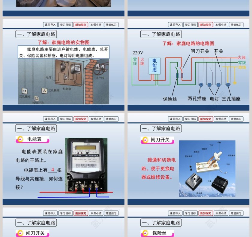 政务党建行业家庭电路PPT模板下载第2张