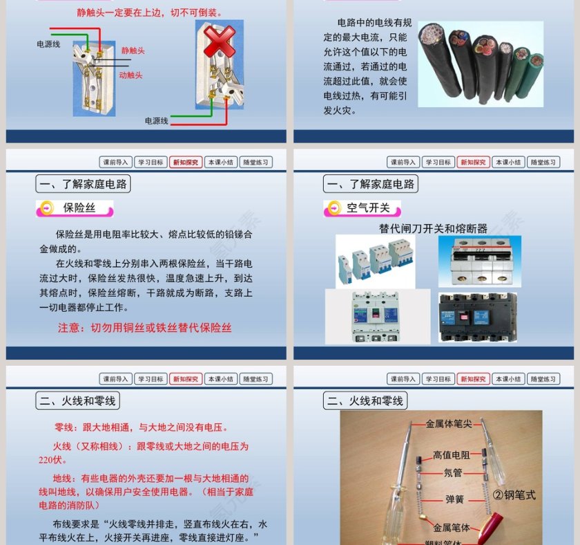 政务党建行业家庭电路PPT模板下载第3张