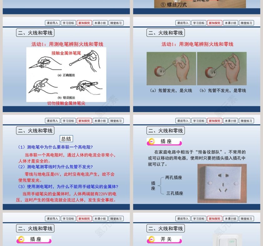 政务党建行业家庭电路PPT模板下载第4张