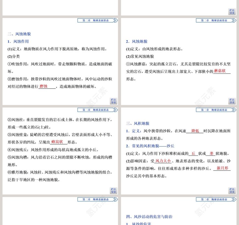 政务党建行业PPT模板第二节风成地貌第2张