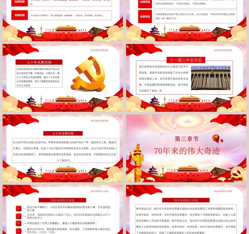 建国70周年普天同庆盛世华诞ppt第3张
