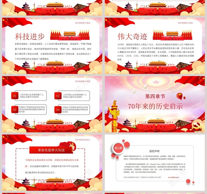建国70周年普天同庆盛世华诞ppt第4张