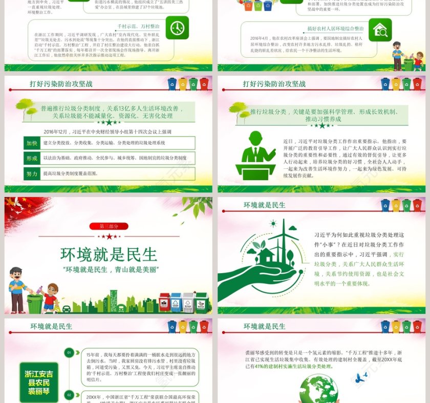 总书记对垃圾分类工作作出重要指示垃圾分类主题党课ppt模板第3张