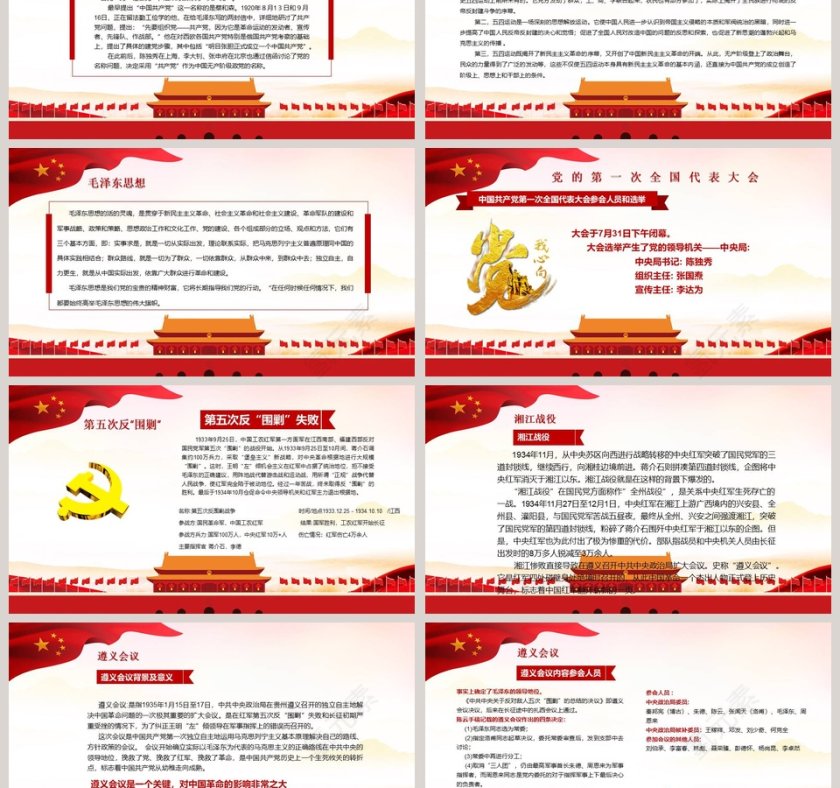 动态党的光辉历程建党98周年工作报告PPT模板第3张