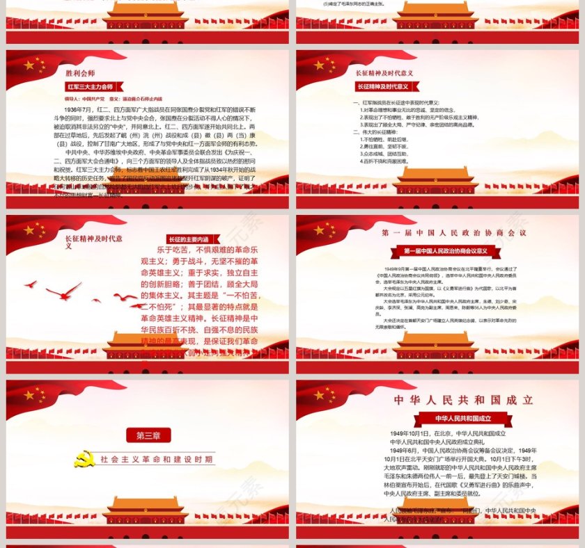 动态党的光辉历程建党98周年工作报告PPT模板第4张