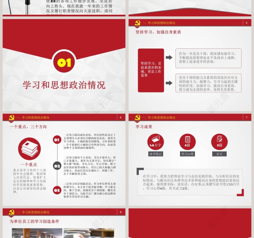 党员干部述职述廉报告廉洁廉政PPT模板干部转正PPT第2张