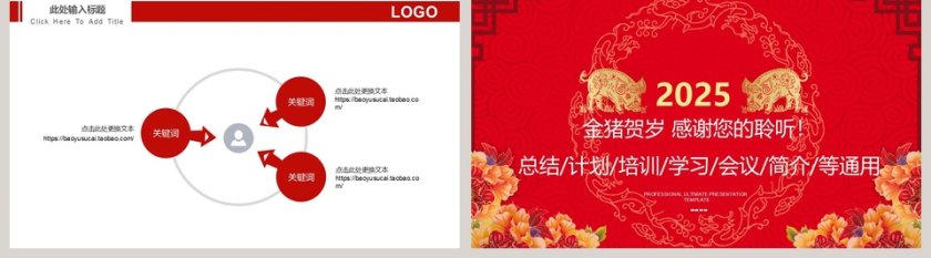 金猪贺岁总结汇报PPT模板第5张