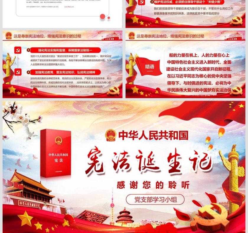 聚焦两会国家宪法诞生记PPT模板第7张