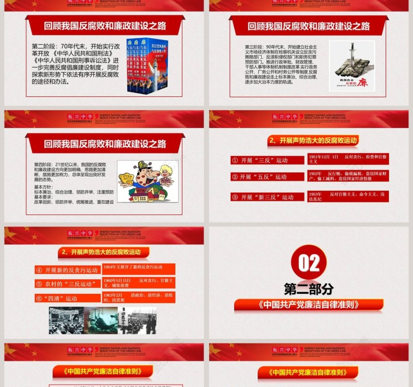 全面从严治党廉政反腐作风建设PPT模板 第2张