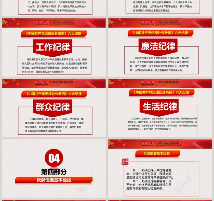 全面从严治党廉政反腐作风建设PPT模板 第4张