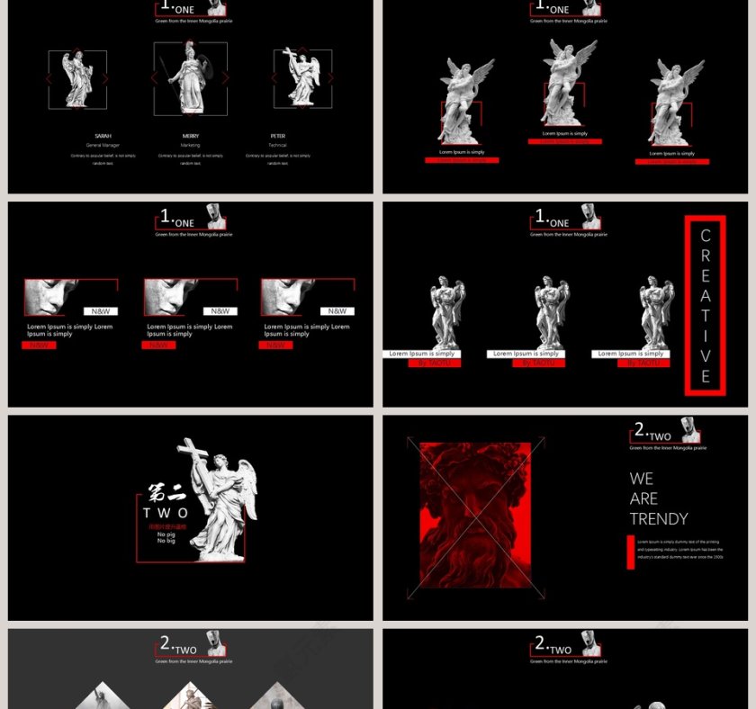高端杂志风画册风ppt模板第2张