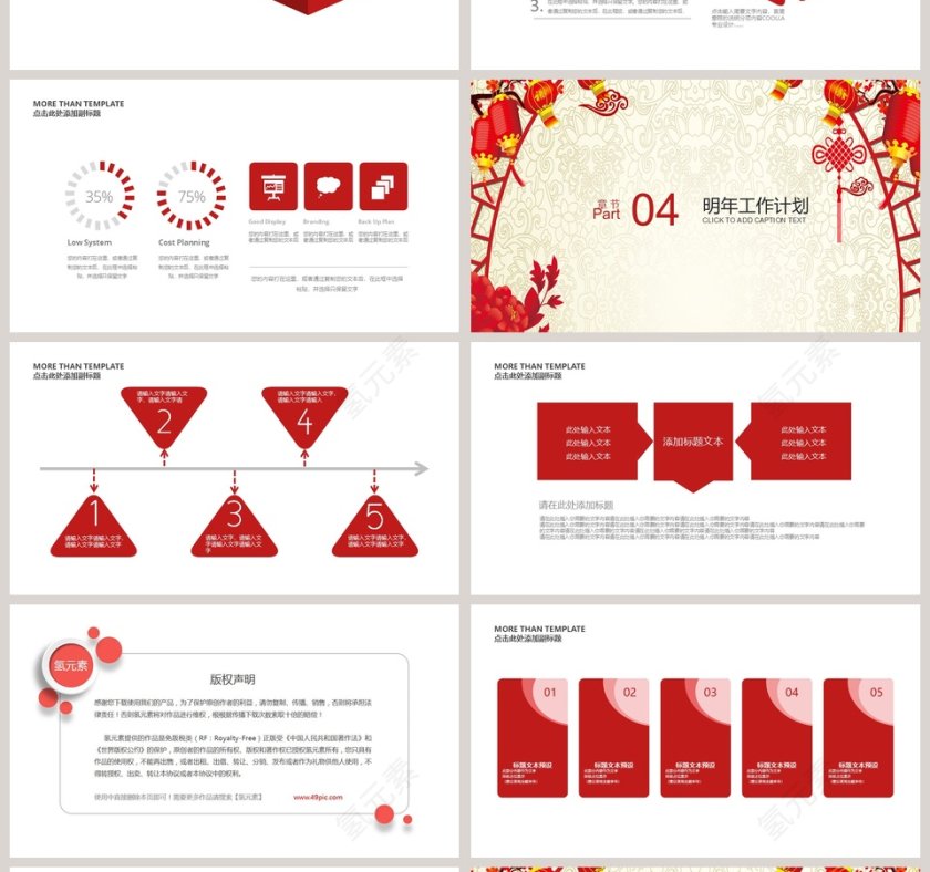 2019新年工作总结汇报PPT模板第4张