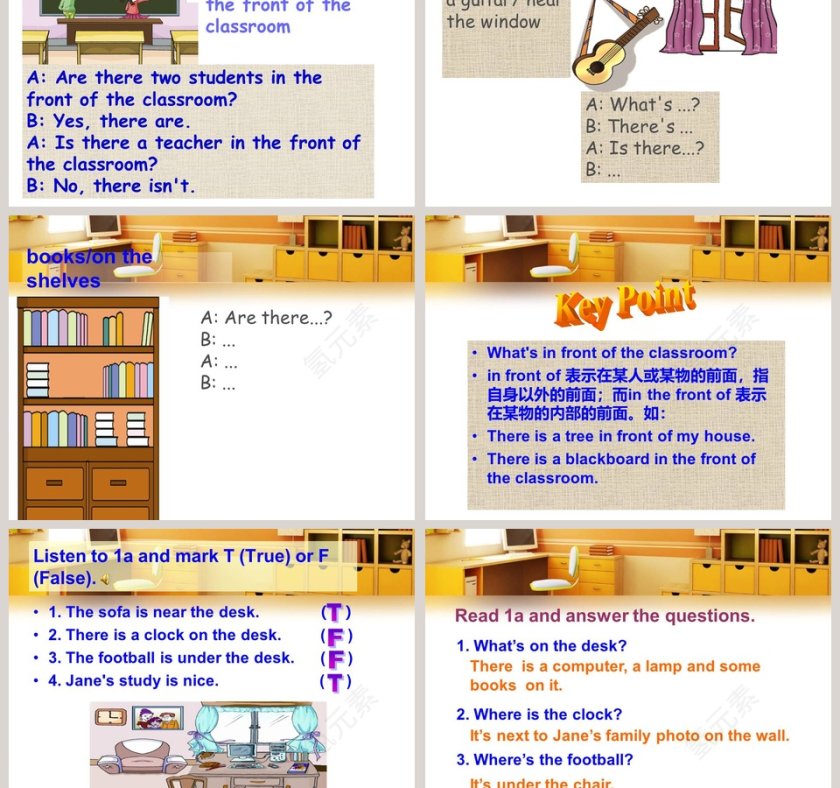 There is a study next to my bedroom-Section B | PPT模板 | 教育培训行业第3张