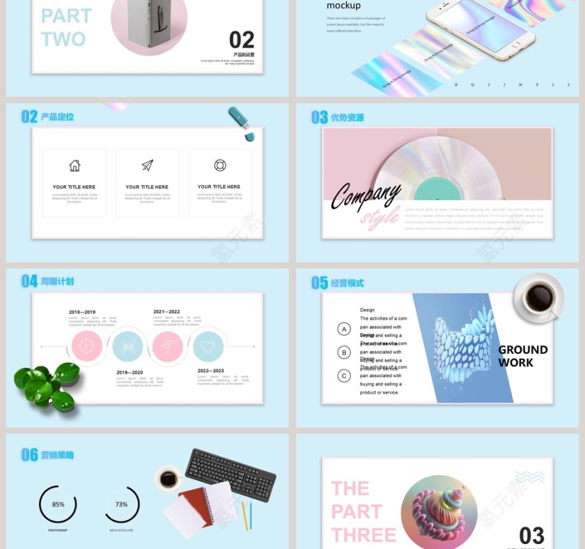 小清新简约商业项目计划书PPT第3张