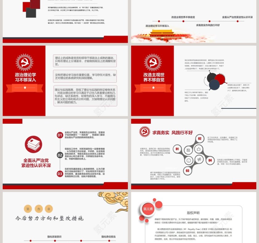 组织生活会专题党课PPT模板第3张