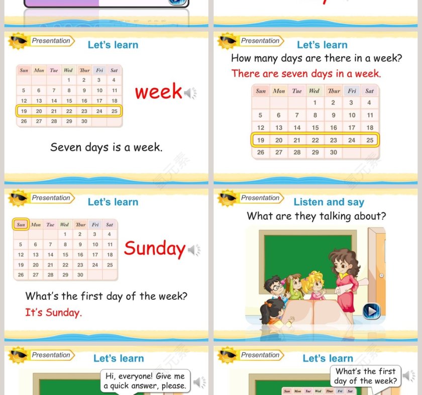 Unit4 There are seven days in a week-人教精通版四年级下册教学ppt课件第2张