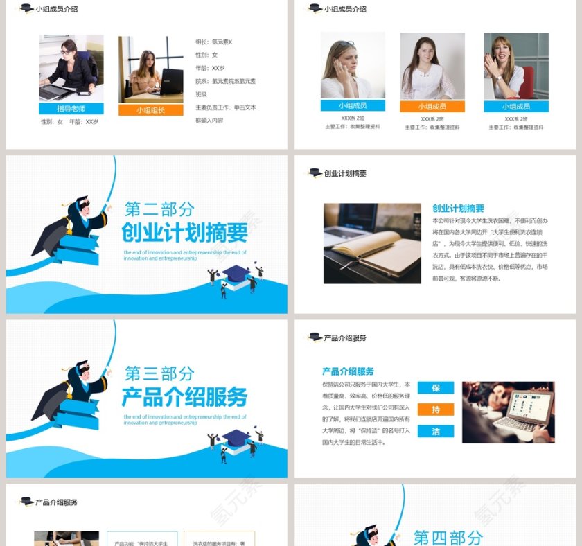 大学生创新创业结课答辩PPT模板第2张