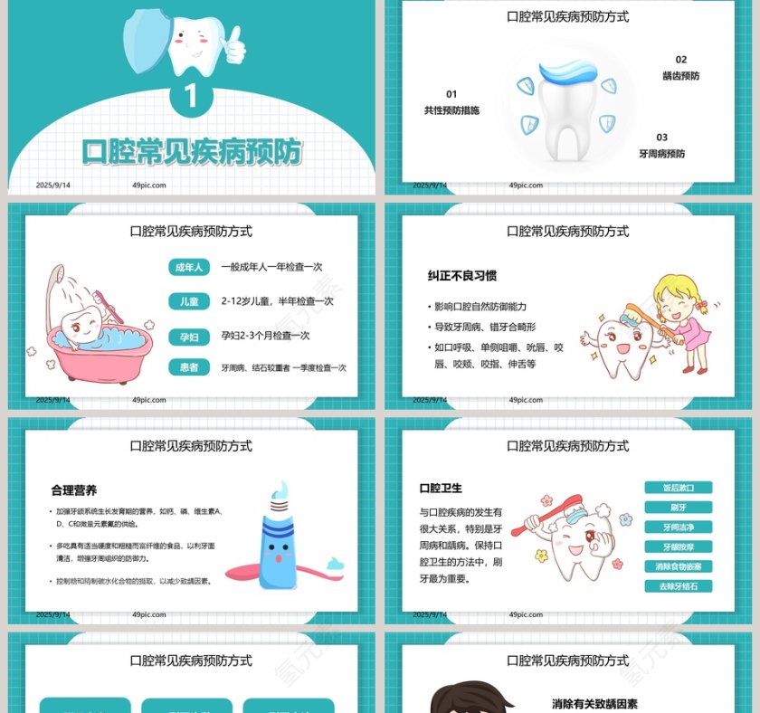 医疗医学口腔护理保健PPT模板第2张
