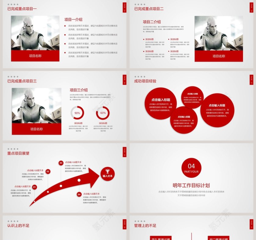 红色大气企业年终工作总结PPT第5张