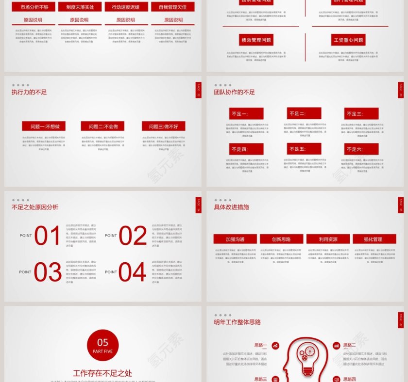 红色大气企业年终工作总结PPT第6张