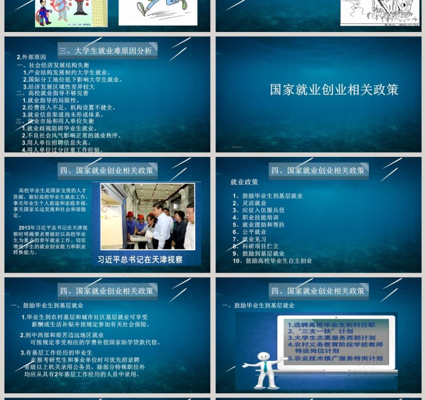 简约清新浅谈大学生就业指导PPT模板第4张