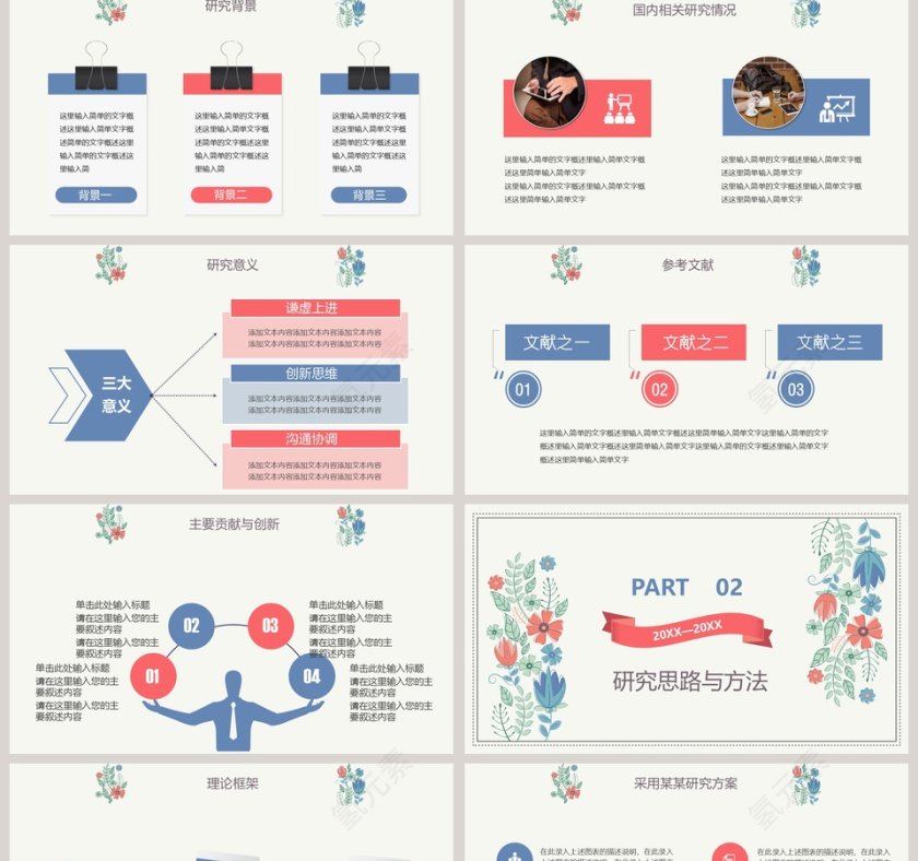 高雅花卉毕业论文答辩PPT第2张