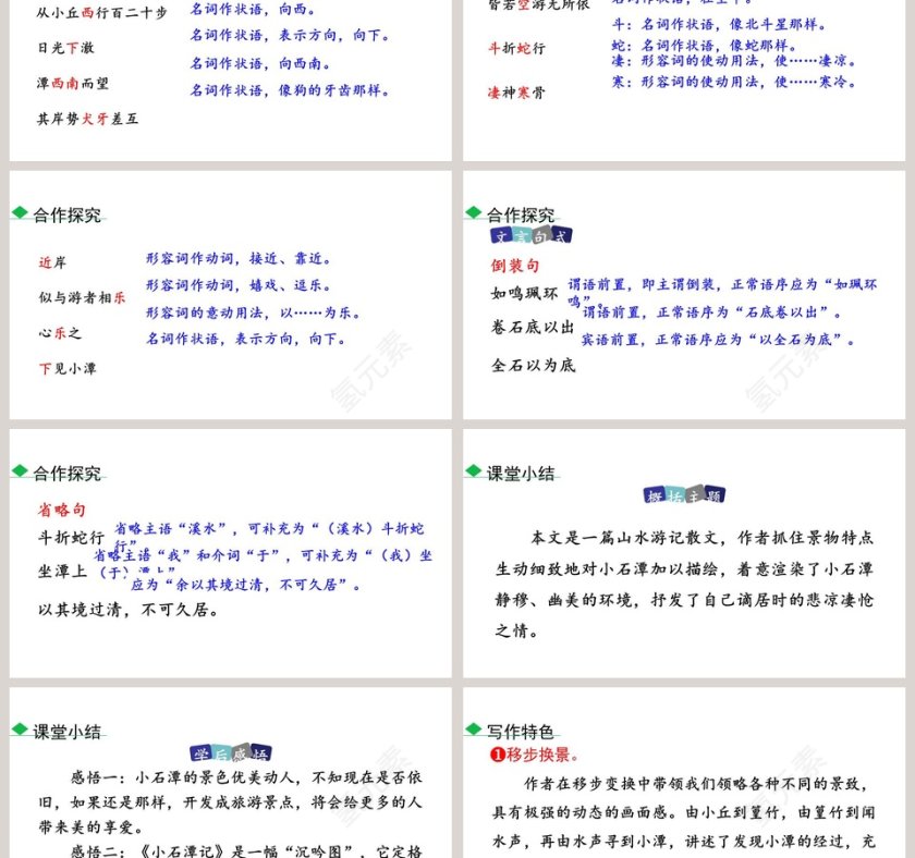 课文解析八年级语文下册小石潭记语文课件PPT第6张
