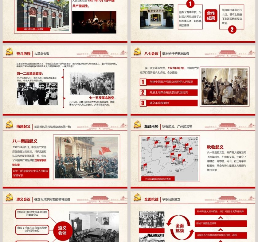 热烈庆祝中国共产党成立98周年党徽PPT第3张