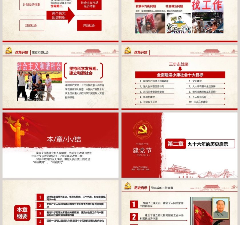 热烈庆祝中国共产党成立98周年党徽PPT第6张