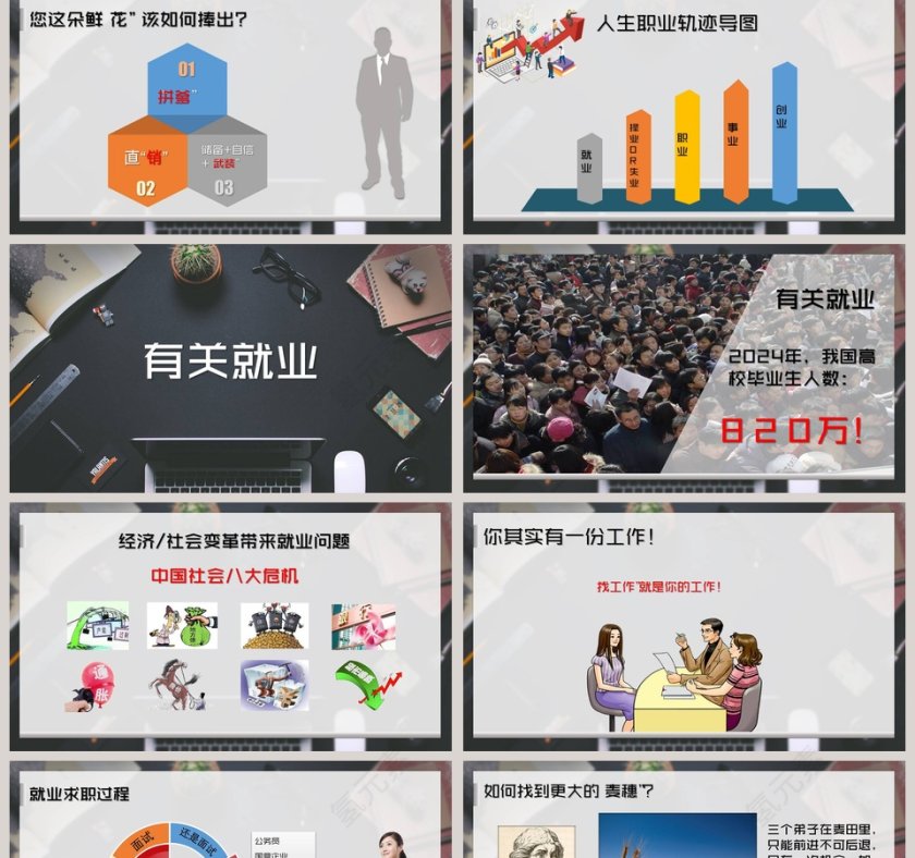 简约应届大学生就业指导规划PPT模板第2张
