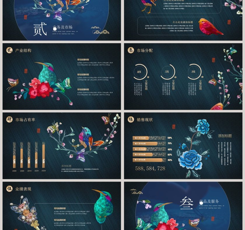 中国风唯美大气风格公司简介ppt模板第3张