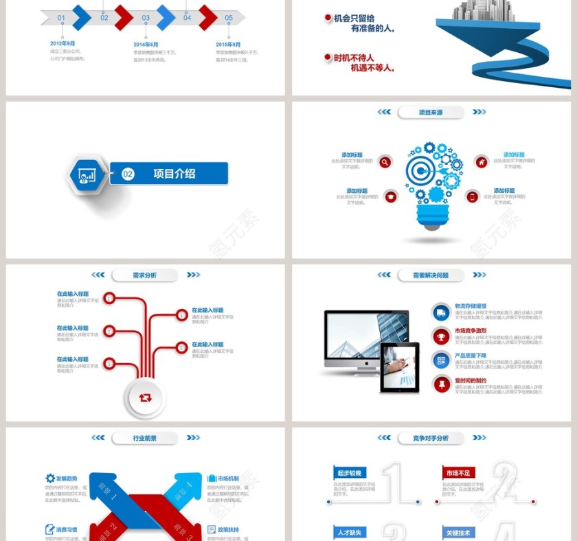 简约商务公司项目策划PPT模板第3张