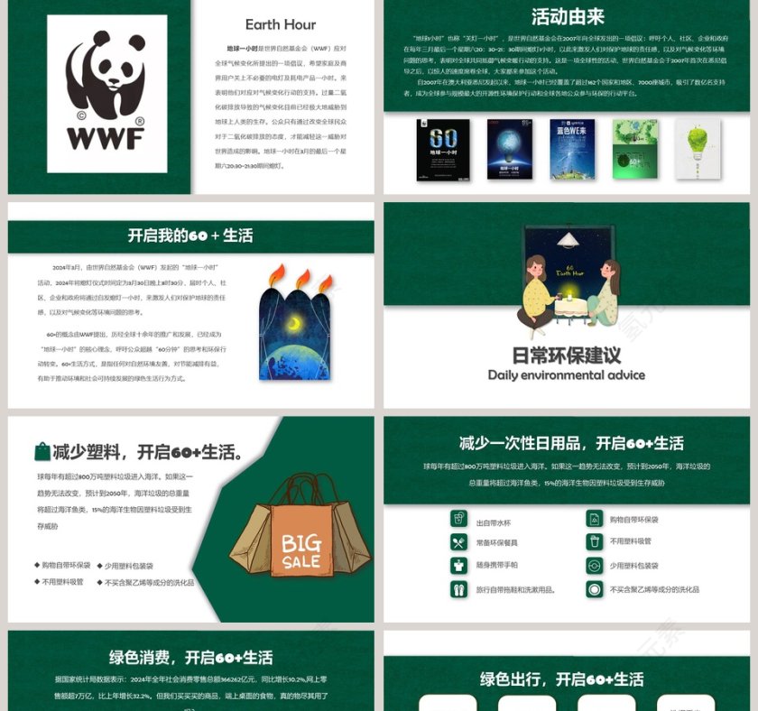 地球一小时熄灯一小时PPT模板  第2张