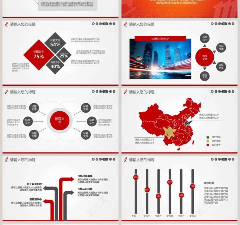 简约大气招商证券专用汇报总结PPT模板第4张