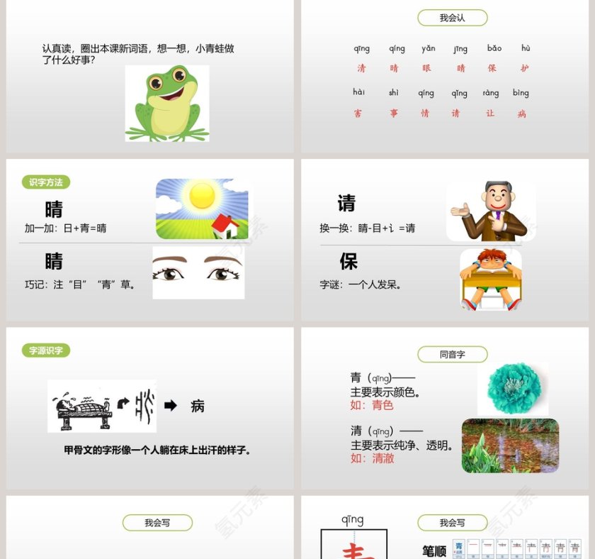人教部编版一年级语文下册小青蛙语文课件PPT第2张