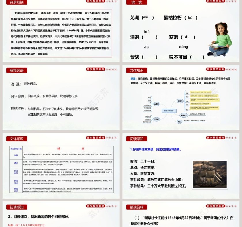 部编版消息二则我三十万大军胜利南渡长江语文课件PPT第2张