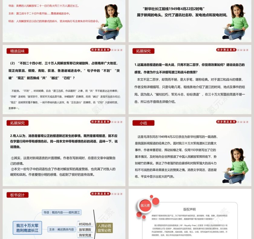 部编版消息二则我三十万大军胜利南渡长江语文课件PPT第3张