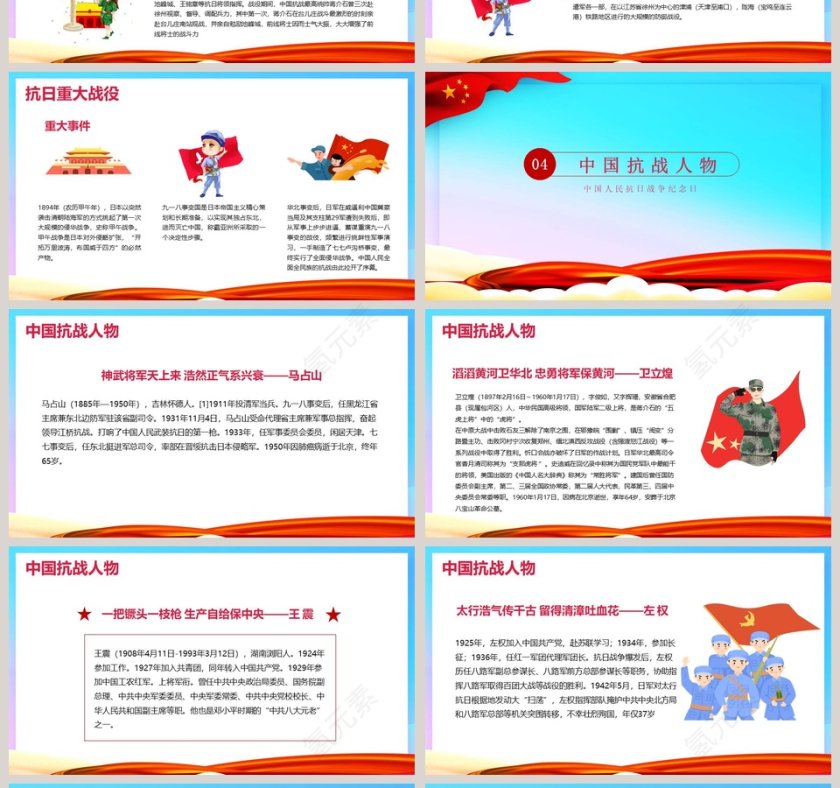 纪念抗日战争胜利74周年专用模板第4张